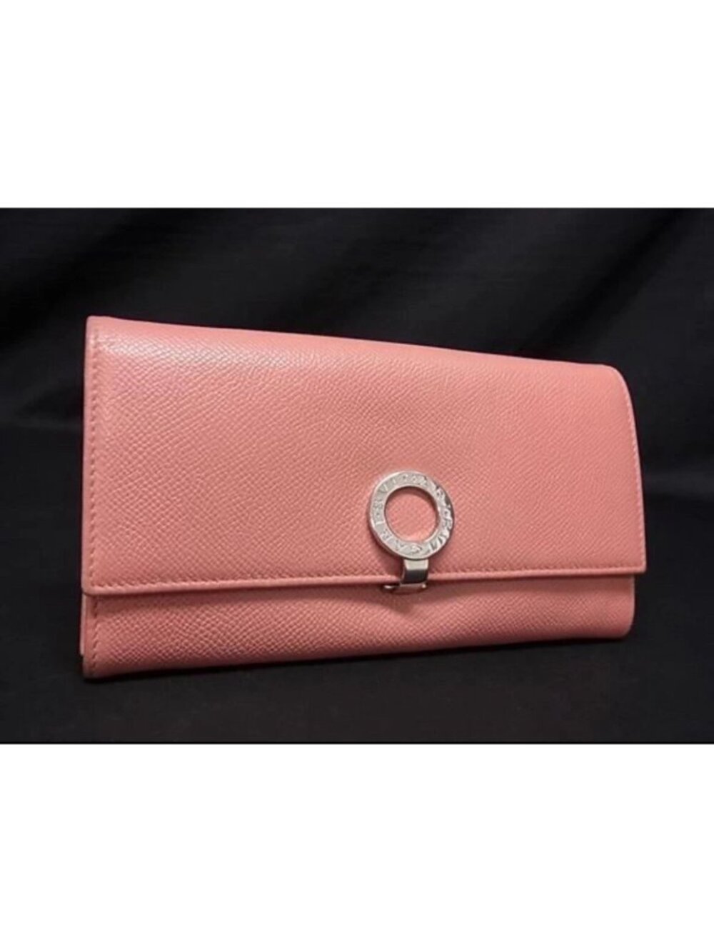 BVLGARI BVLGARI Logo Clip Long Wallet Pink Calf Leather Italy